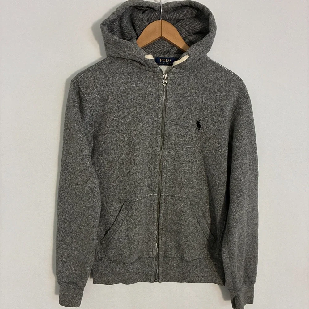 Polo Ralph Lauren Hoodie Jacket Men's Size S Full Zip Thermal Waffle Logo Preppy